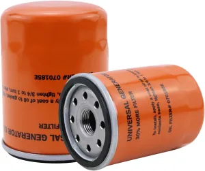 070185ES Oil Filter for Generac Guardian 8-24kW Air-Cooled Home Standby & Portable Generators| Orange 90MM Design with 30% More Filter Capacity| 2 Pack | Replace 070185E/70185f