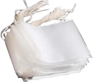 100-Pack Disposable Tea Bag Filter Bags Food Grade Non Woven Filter Bags for Brewing Tea with Thread Closure