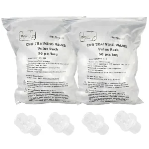 100 Pack - Practice CPR Training Valves - Fits All Adult Child and Infant Training Rescue Masks – Individually Wrapped Valve