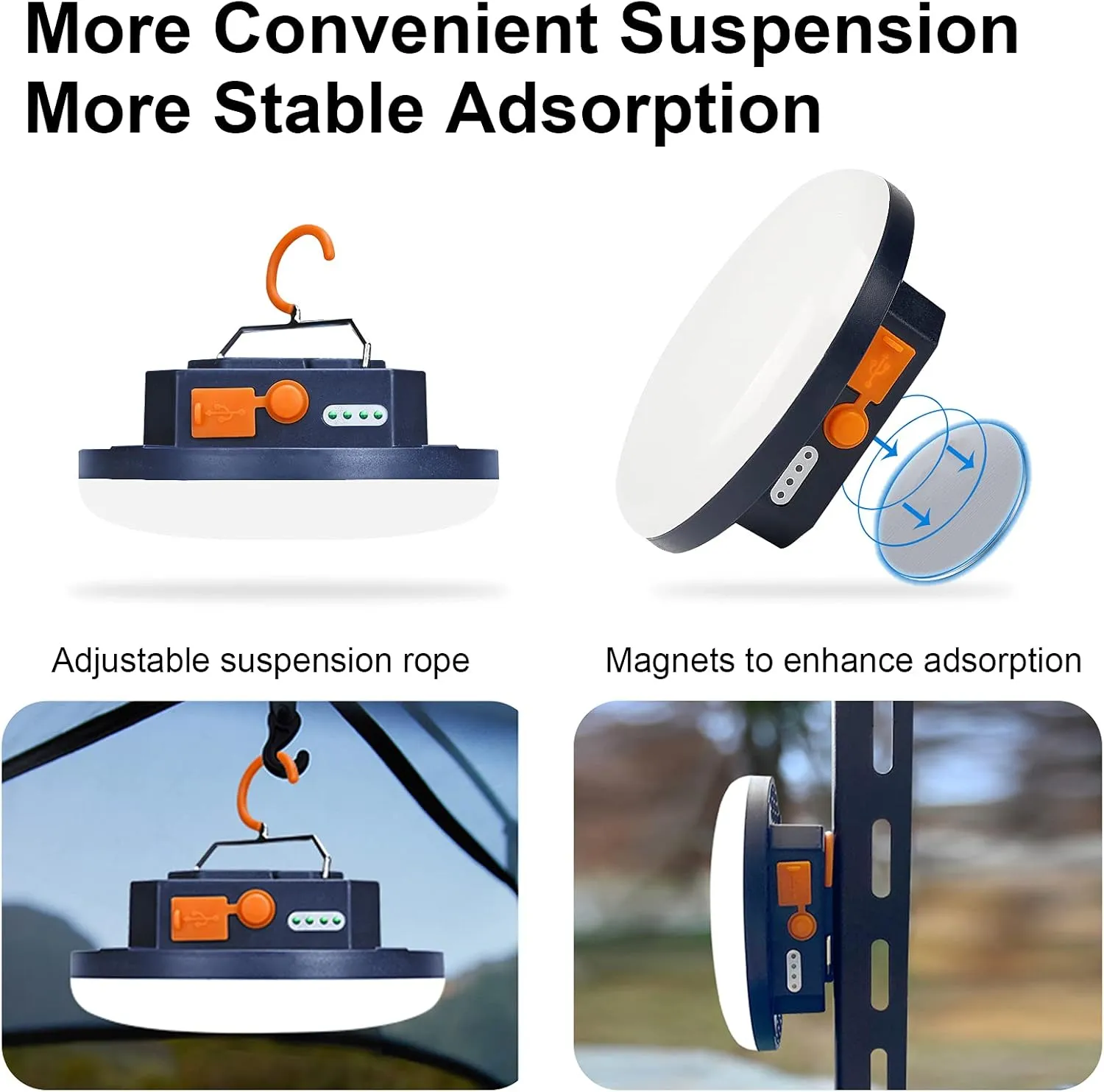 10000mAh 4000LM Flashlight Portable LED Camping Lantern Rechargeable Light 30W with Magnet , IPX4 Waterproof Tent Lights Power Failure Emergency Survival Kits Snowstorm Christmas Day Gift