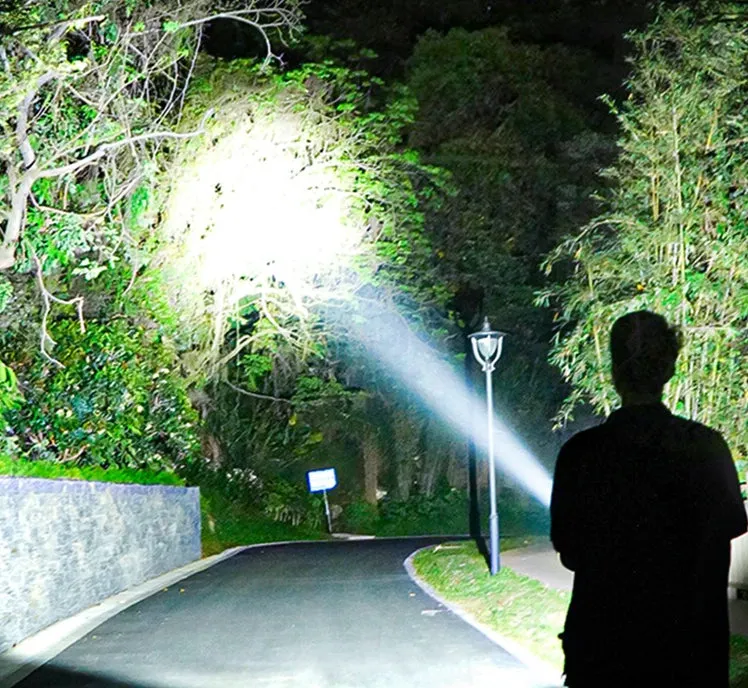 100W Multifunctional Outdoor Waterproof Flashlight Light Lighter Transparent Case with Compass Charging Lighter Fantasy Atmosphere Light