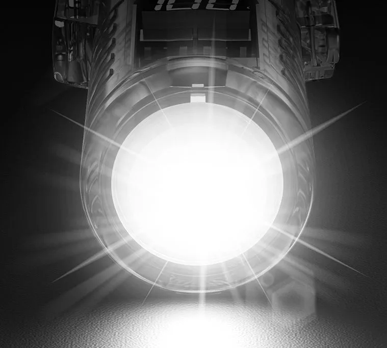 100W Multifunctional Outdoor Waterproof Flashlight Light Lighter Transparent Case with Compass Charging Lighter Fantasy Atmosphere Light