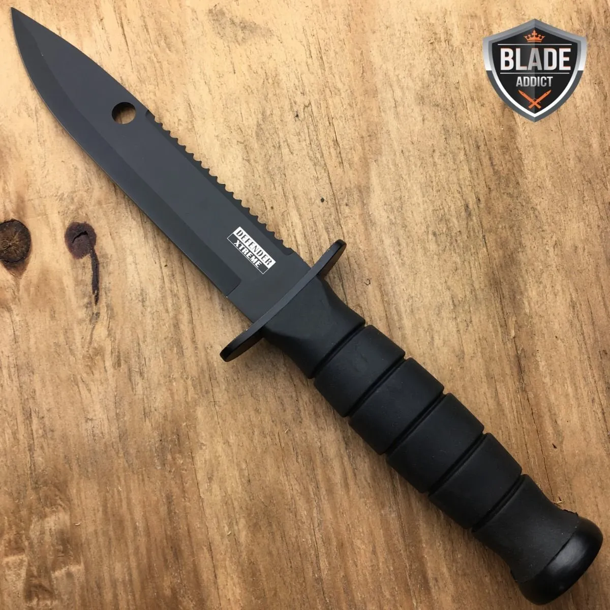 10.5" Black Survival Outdoor Fixed Blade