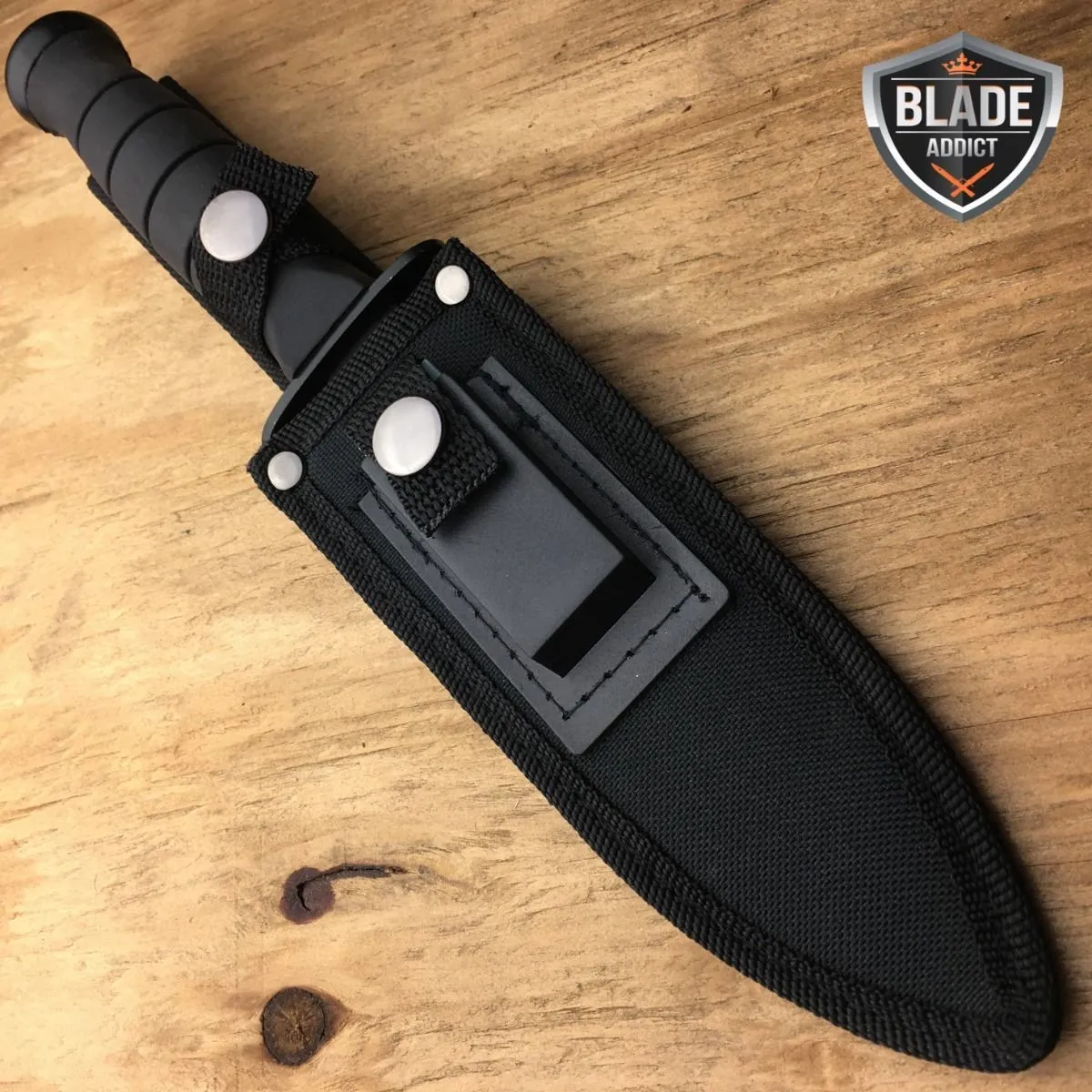 10.5" Black Survival Outdoor Fixed Blade