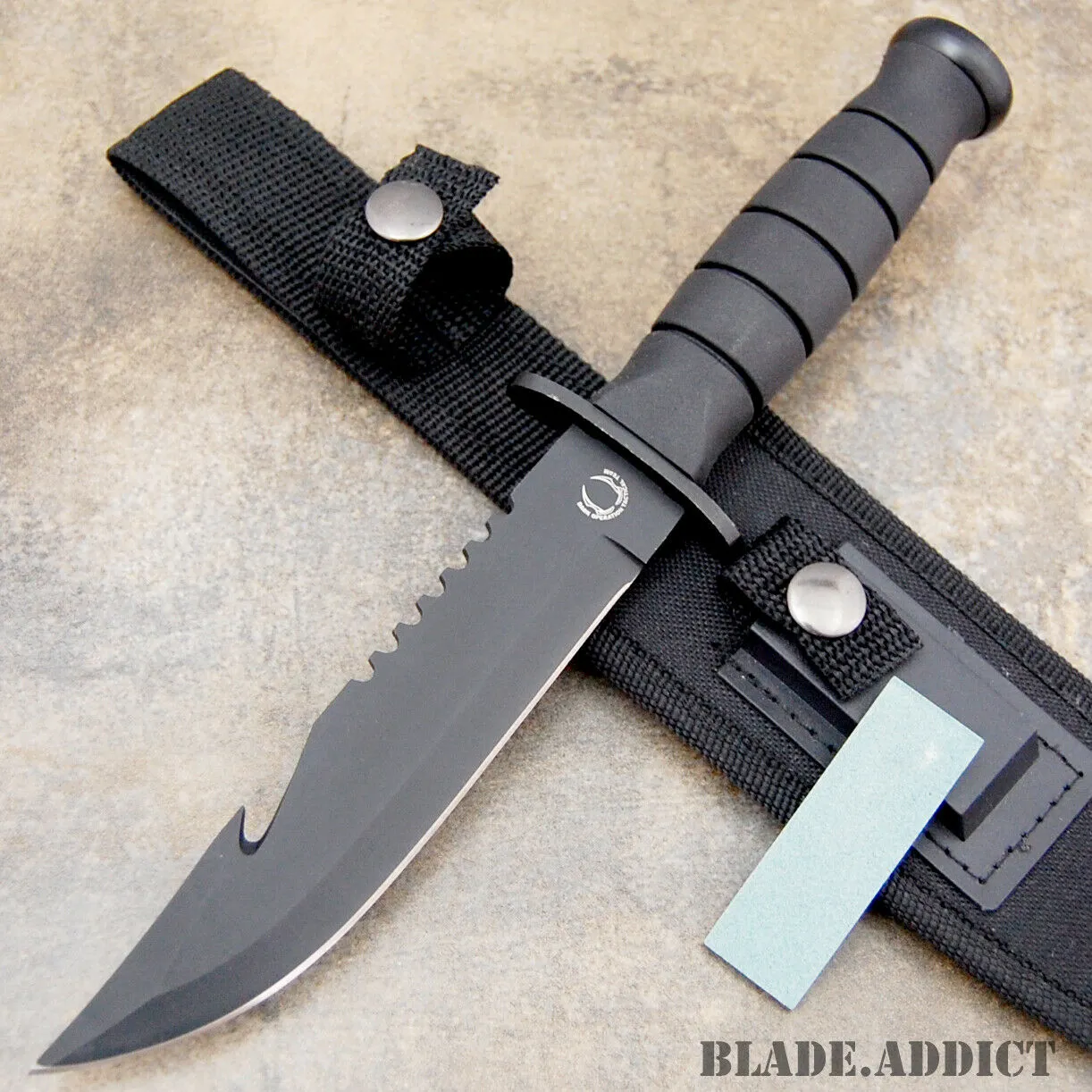 10.5" Survival Fixed Blade Hunting Knife Black