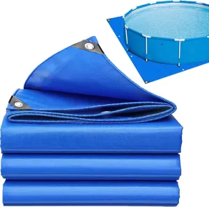 10x10 Tarps Heavy Duty Waterproof, Pool Pad for Above Ground Pool, Multipurpose Tarpaulin with Metal Grommets, Outdoor Coverings Weatherproof Tarp Covers for Camping, Farming, Vehicles(10 FT)