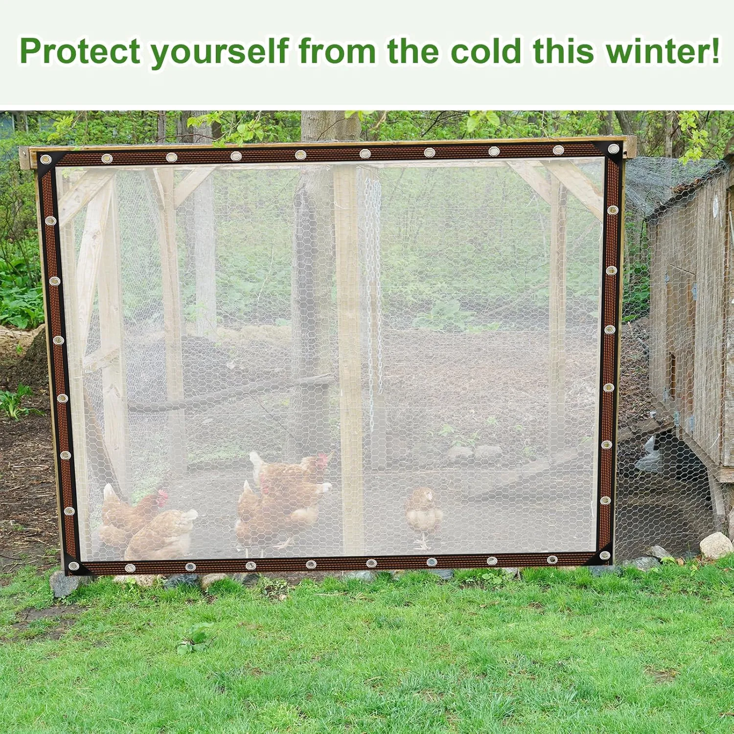 10x12ft Clear Waterproof Tarps Heavy Duty Transparent Tarpaulins Clear Vinyl Tarps with Grommet, Outdoor Transparent Cover for Greenhouse, Patio, Porches, Tent, Chicken Coop