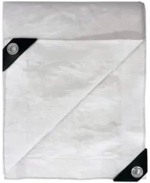 12' ft x 20' ft White Heavy Duty Fire Resistant Tarp - (Pack of 1)