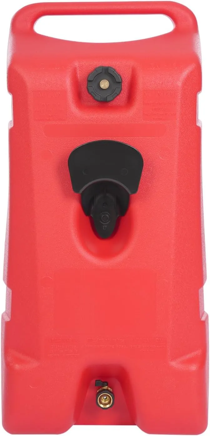 14 Gallon Marine Fuel Tank, Portable Fuel Tank with Wheels and 9.84ft Fuel Hose for Outboard Engine Boats, Free Standing Large Capacity Fueling System