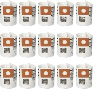 15 Pack 90668 Shop Vac Filter Bags Type B, Compatible with Shop Vac 2-2.5 Gallon Wet/Dry Vacuums, 2 Gallon AllAround Model# QAM70, Part# 549712 9066800 9066833