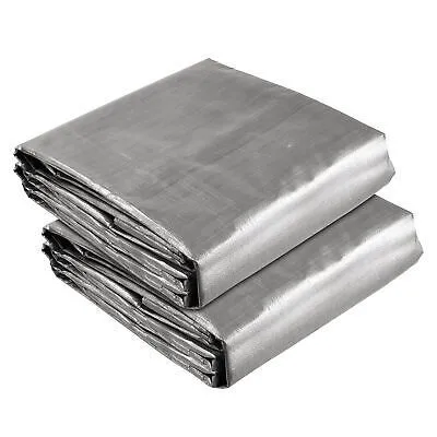 16x20 Ft 2 Pack 10 Mil Poly Tarp Protective Cover Tarpaulin Outdoor Waterproof