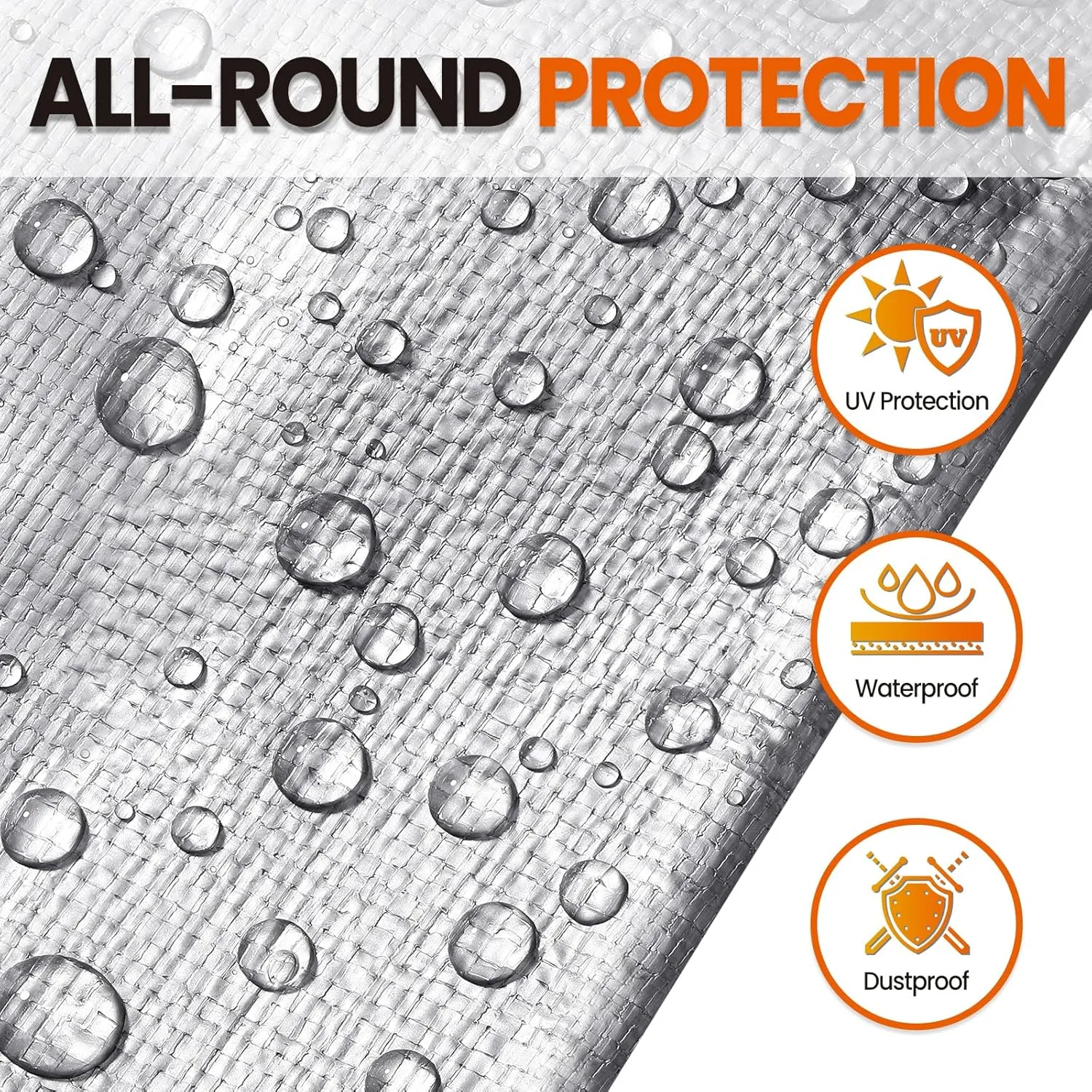16x20 FT Tarp Waterproof, 16 Mil Tarps Heavy Duty Waterproof Multipurpose Protective Cover UV Resistant Rip & Tear Resistant Waterproof with Grommets Reversible for Home Boats Cars Camping