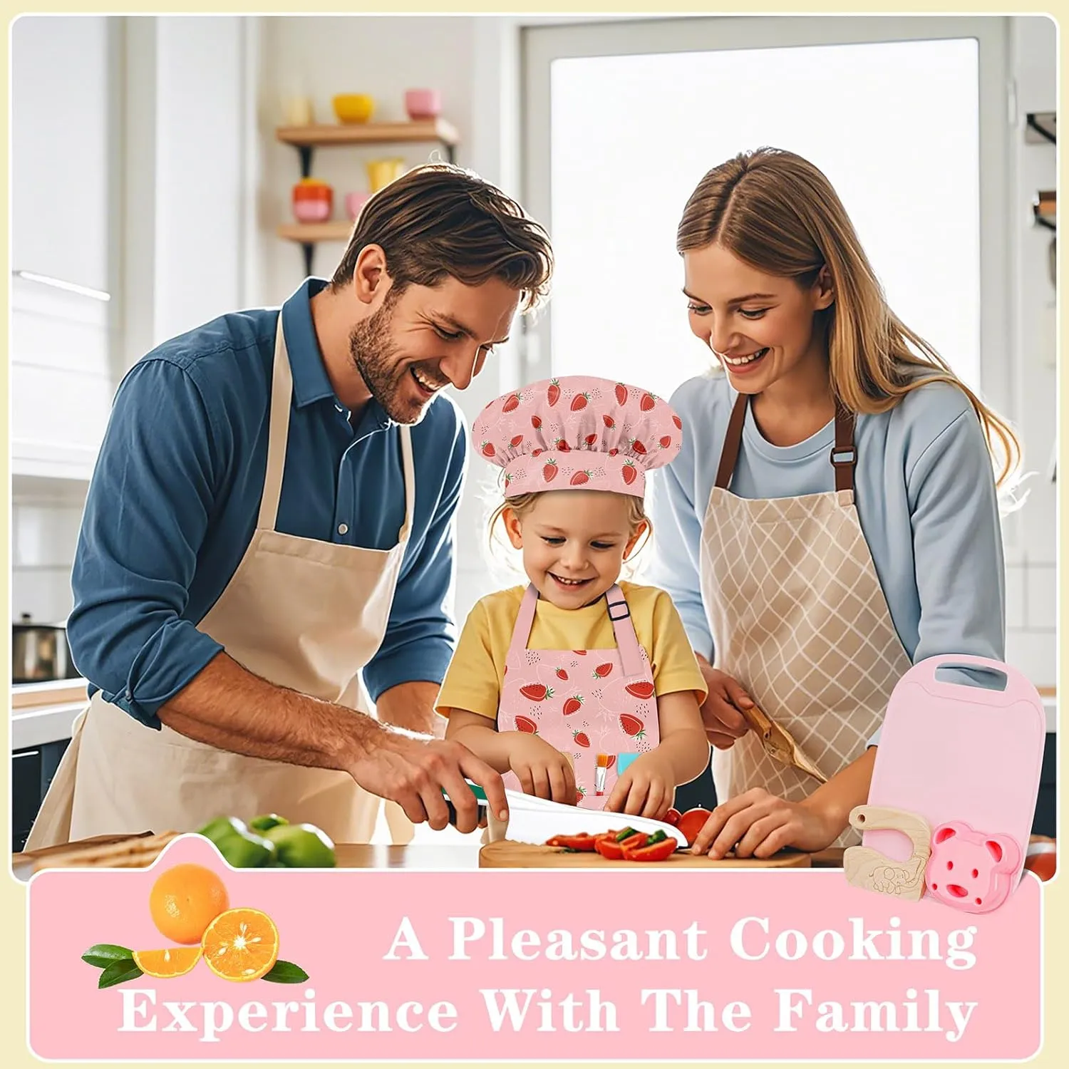 19PCS Kids Cooking Sets Real with Kids Knife Set for Real Cooking, Kid Safe Knife Set for Real Cooking with Kids Cutting Board and Knife Set, Toddlers Kitchen Tools, Kids Chef Hat and Apron