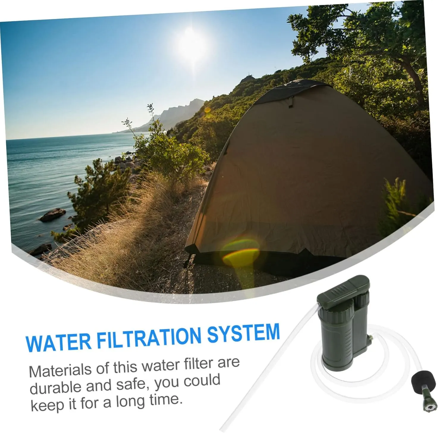 1pc Portable Water for Hiking Outdoor Emergency Preparedness Lightweight Water Purifier Device Removes Sediment for Kits
