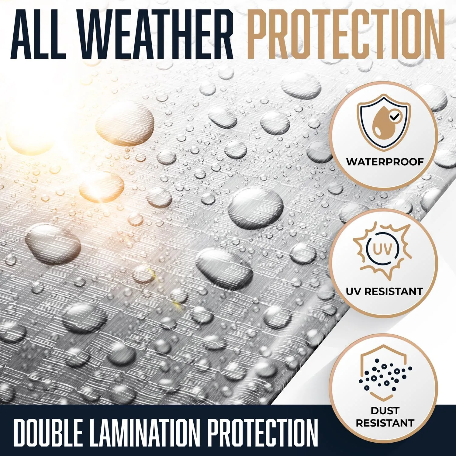 (2 Pack) 10x12 Heavy Duty Tarp, 10 Mil Thick, Waterproof, Tear & Fade Resistant, High Durability, UV Treated, Grommets Every 18 Inches. (Silver/Brown - Reversible) (10' x 12 Feet - 2 Pack)
