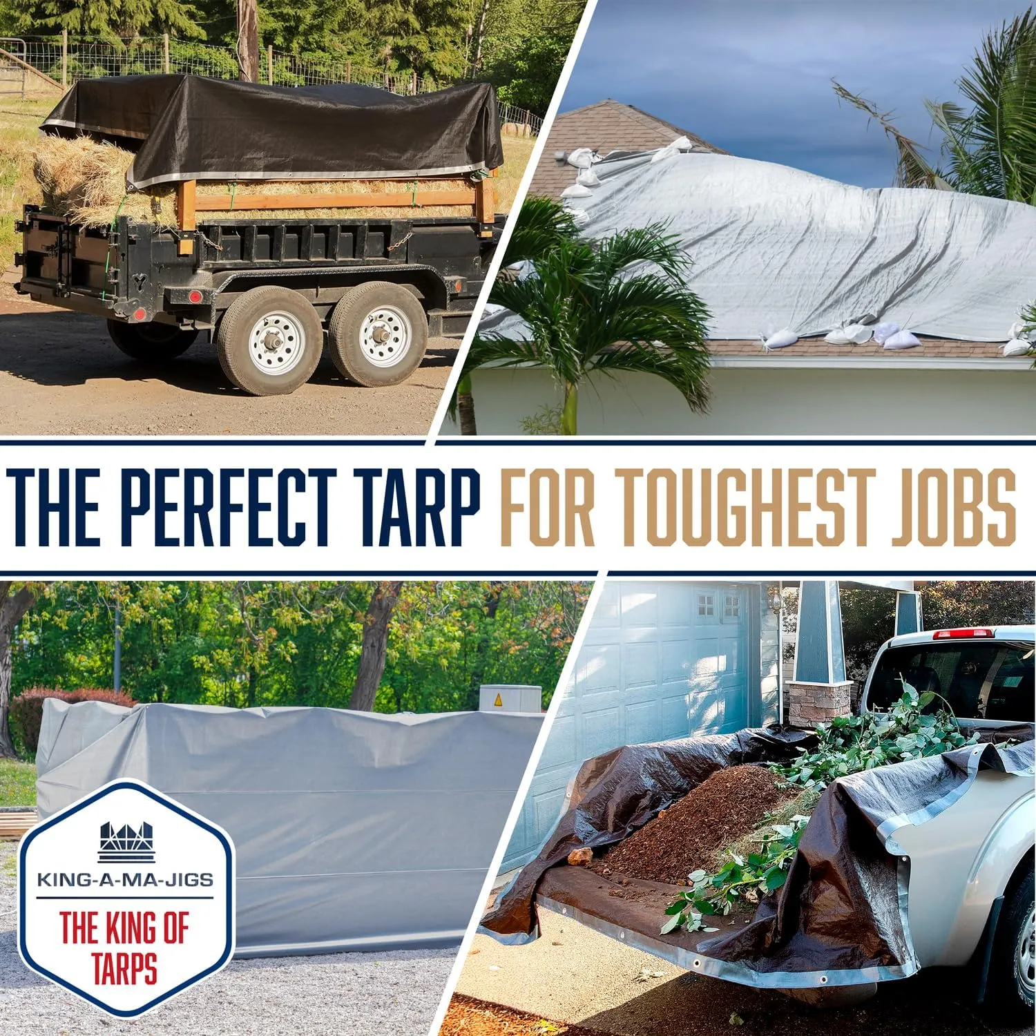(2 Pack) 10x12 Heavy Duty Tarp, 10 Mil Thick, Waterproof, Tear & Fade Resistant, High Durability, UV Treated, Grommets Every 18 Inches. (Silver/Brown - Reversible) (10' x 12 Feet - 2 Pack)