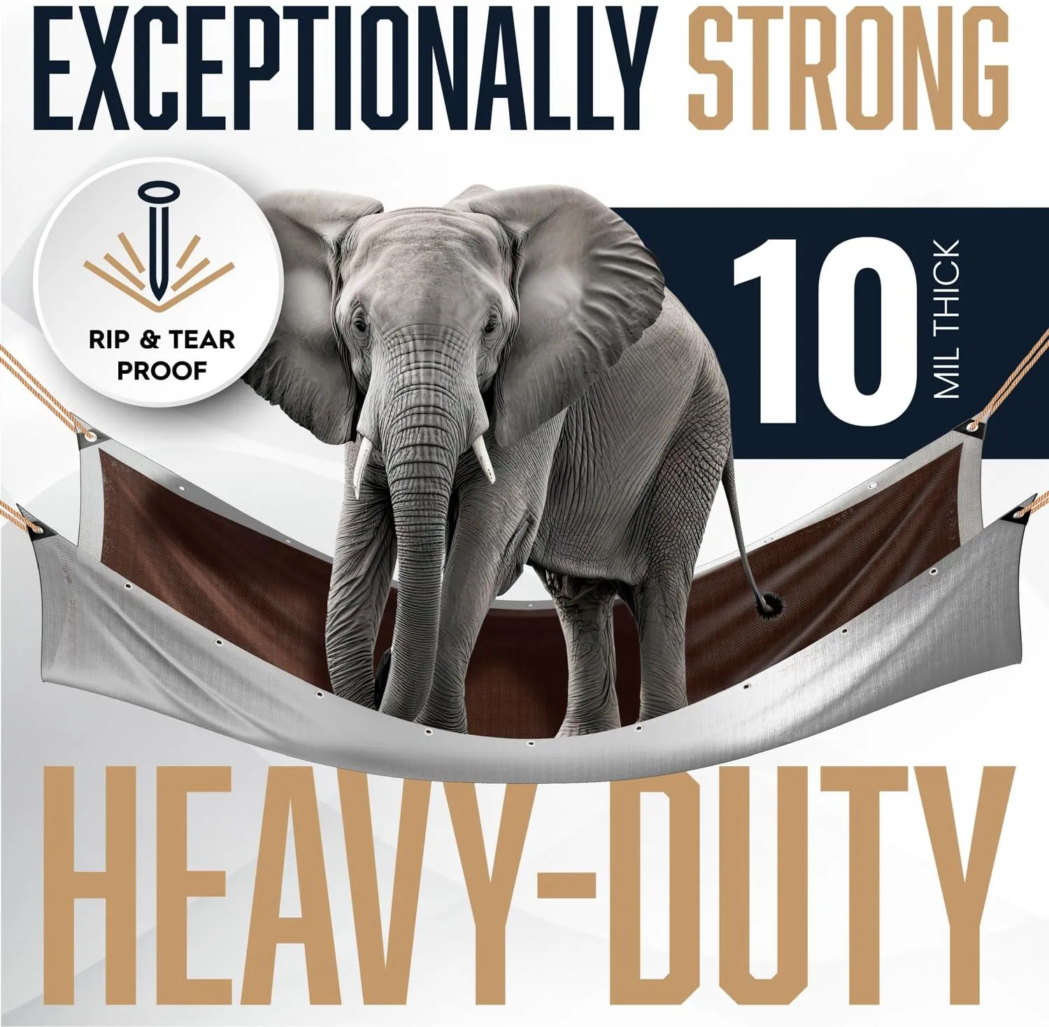 (2 Pack) 10x12 Heavy Duty Tarp, 10 Mil Thick, Waterproof, Tear & Fade Resistant, High Durability, UV Treated, Grommets Every 18 Inches. (Silver/Brown - Reversible) (10' x 12 Feet - 2 Pack)