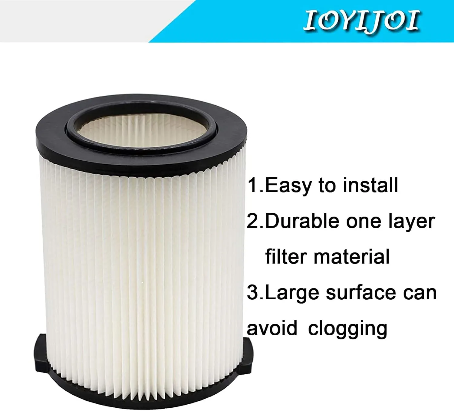 2 Pack Standard Wet/dry Vac Filter Vf4000 Compatible with RIDGID Vacs 5-20 Gallons Vacuum Cleaner, Replacement Vf4000 filter