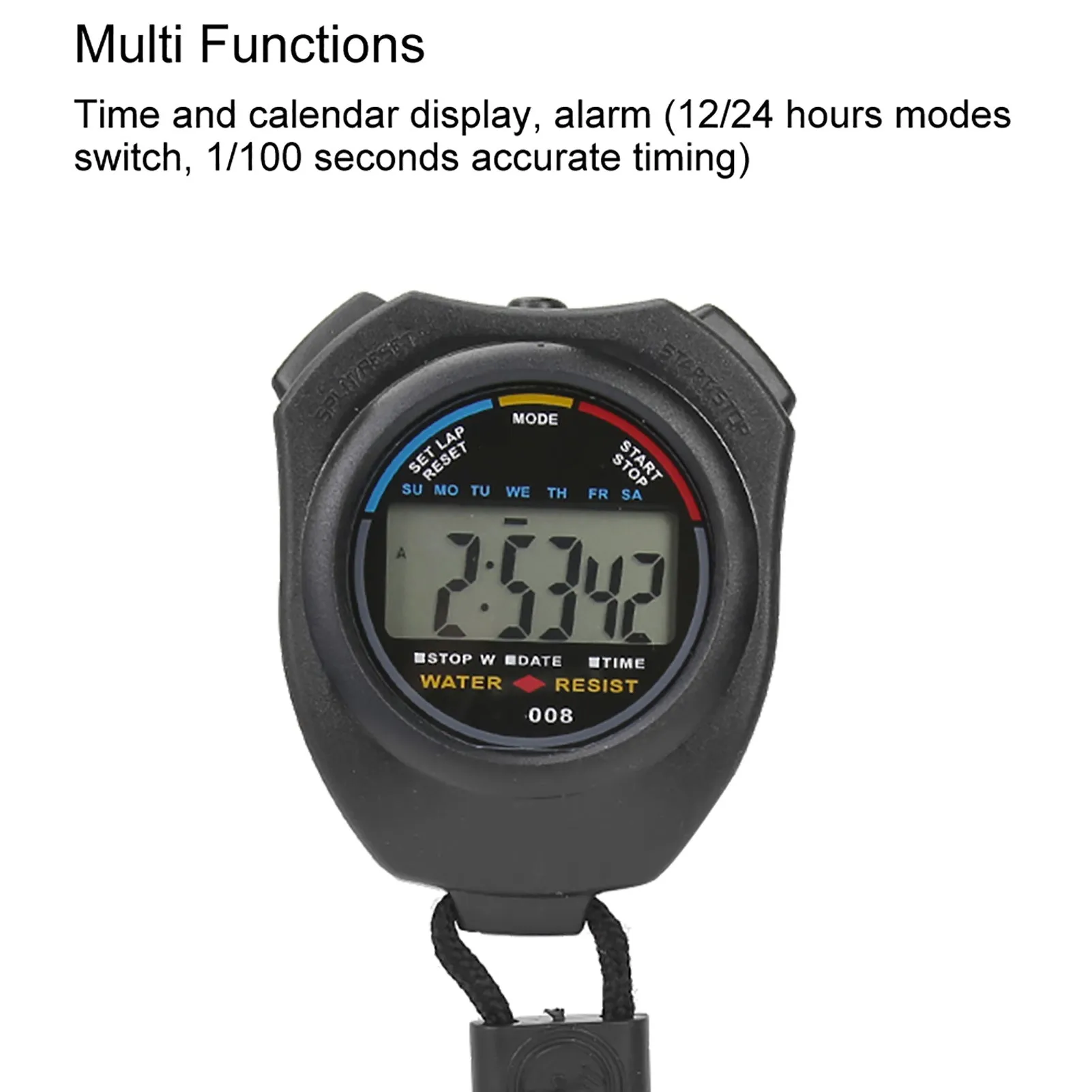 2 PCS Sports Stopwatch Timer, Multifunctional Digital LCD Handheld Stopwatch for Racing/Running