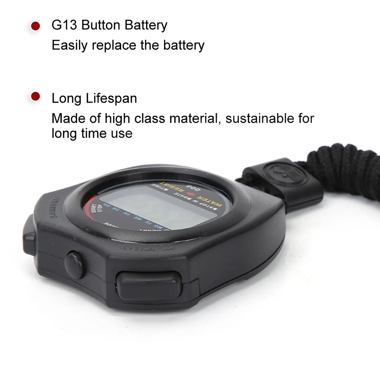 2 PCS Sports Stopwatch Timer, Multifunctional Digital LCD Handheld Stopwatch for Racing/Running