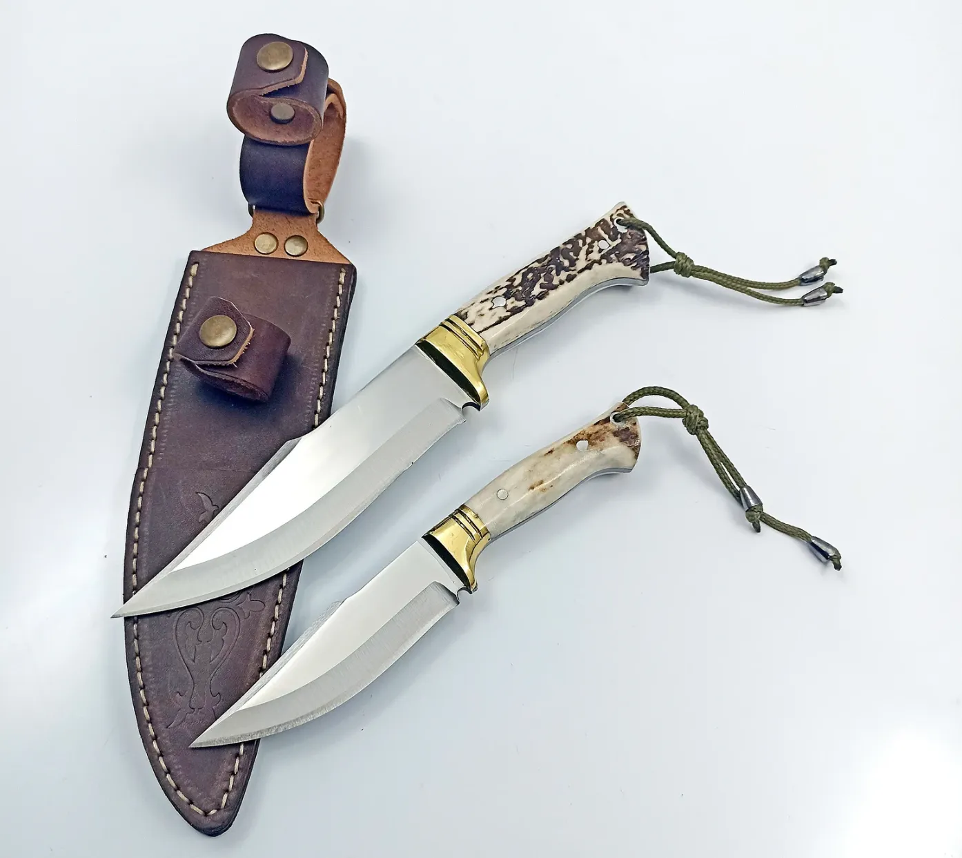 2-piece Stag Antler Outdoor Knife Set