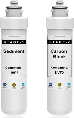 2 Stage Filter Replacement Kit Compatible with Brio Water Cooler UVF2 Model