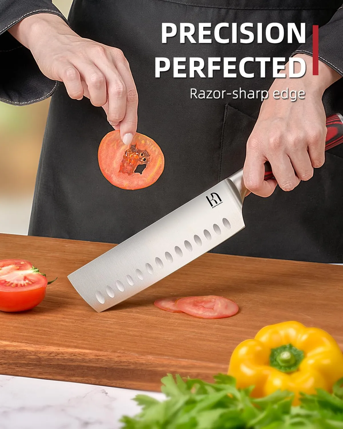2025 Upgraded Nakiri Chef Knife Japanese Professional 7 Inch Sharp Meat Cleaver Kitchen Knives for Chopping Vegetable and Cooking, High Carbon Stainless Steel Asian Chopping Chefs Knife
