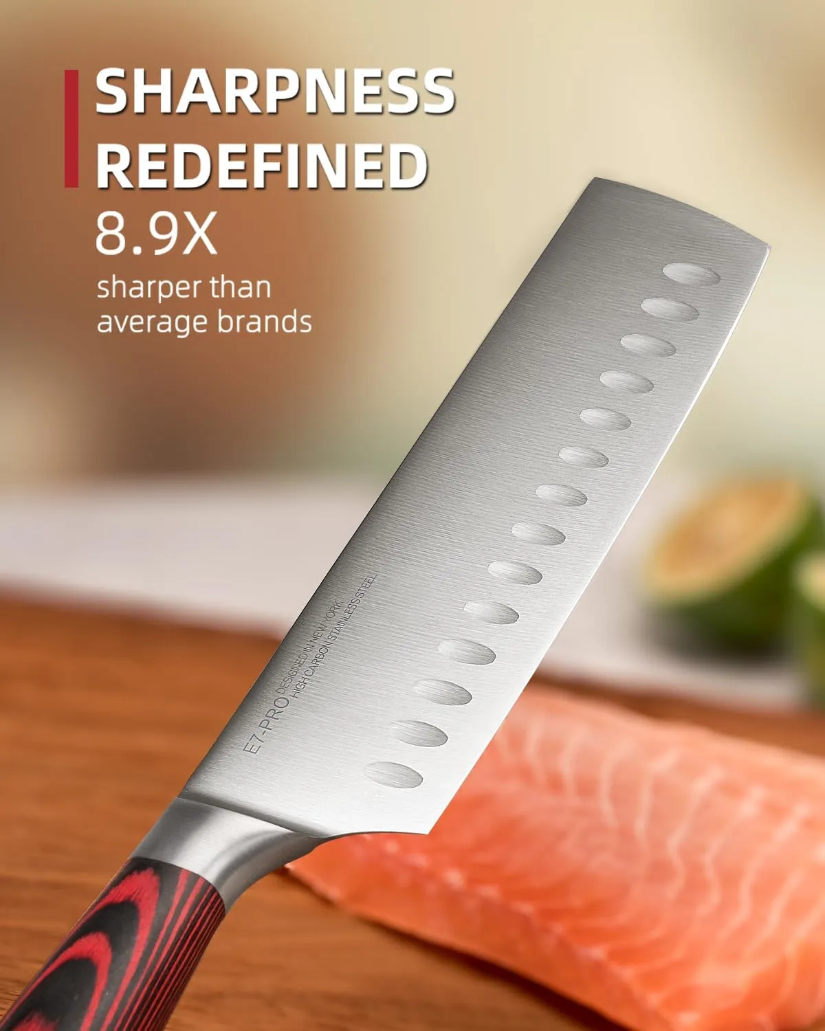 2025 Upgraded Nakiri Chef Knife Japanese Professional 7 Inch Sharp Meat Cleaver Kitchen Knives for Chopping Vegetable and Cooking, High Carbon Stainless Steel Asian Chopping Chefs Knife