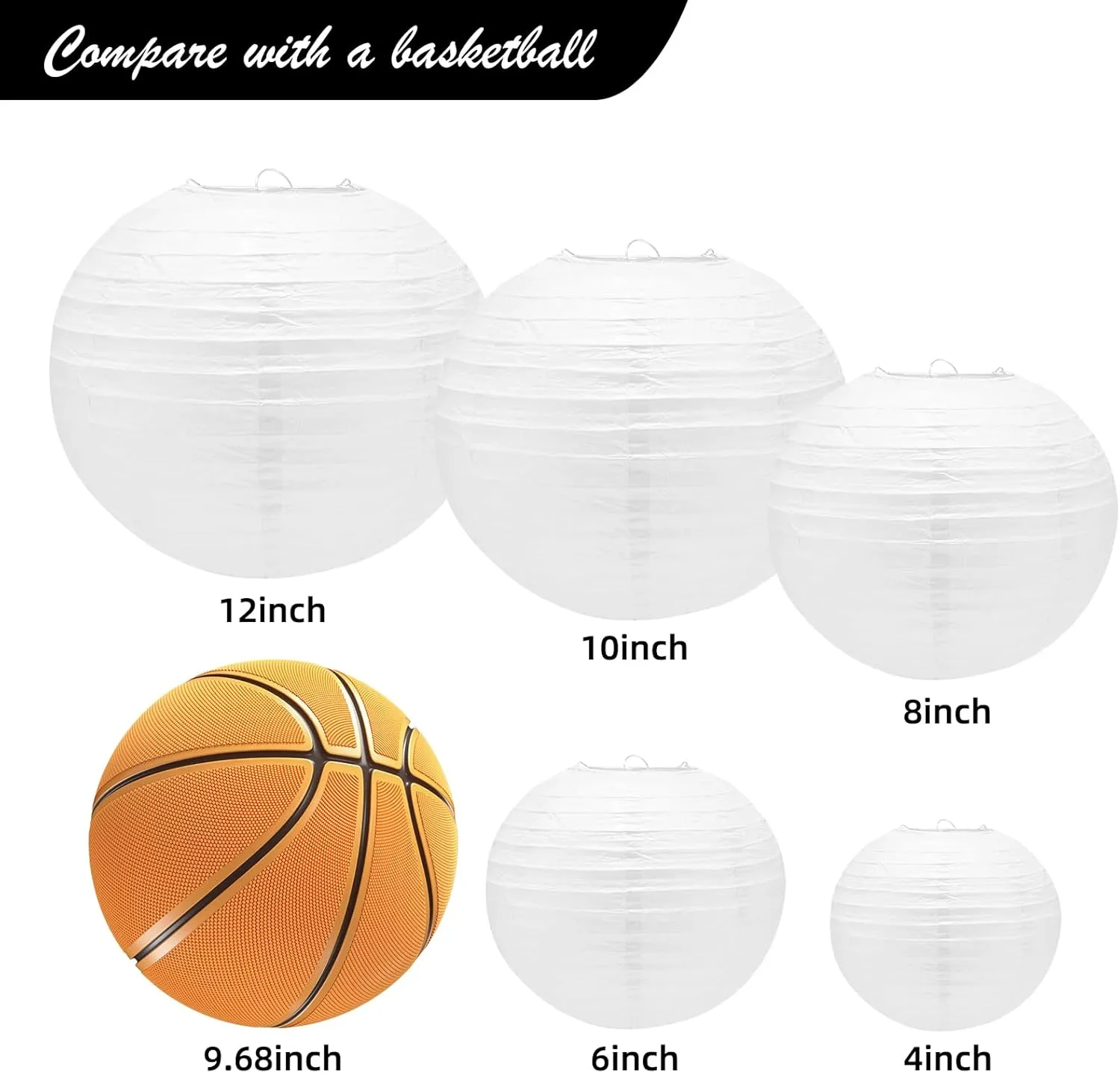 21Pcs White Paper Lanterns,White Chinese Lantern with Tape and String,Hanging Round Lanterns Decorative Outdoor for Party Decorations,Birthday,Wedding,Christmas Party,New Year