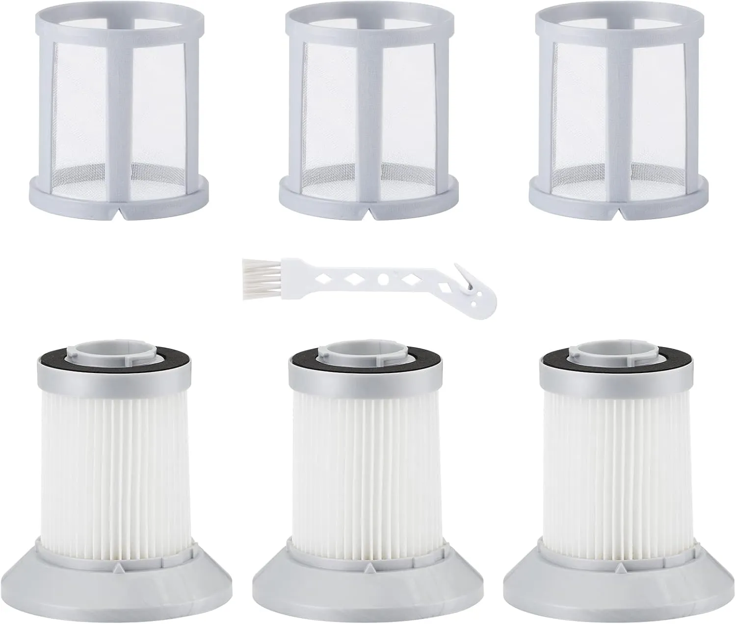 3 Pack Filters for Bissell Zing & Powerforce Bagless Canister Vacuum 2156A / 1665/16652 / 1665W, Zing Vacuum Filter Replacement with 1 Cleaning Brush