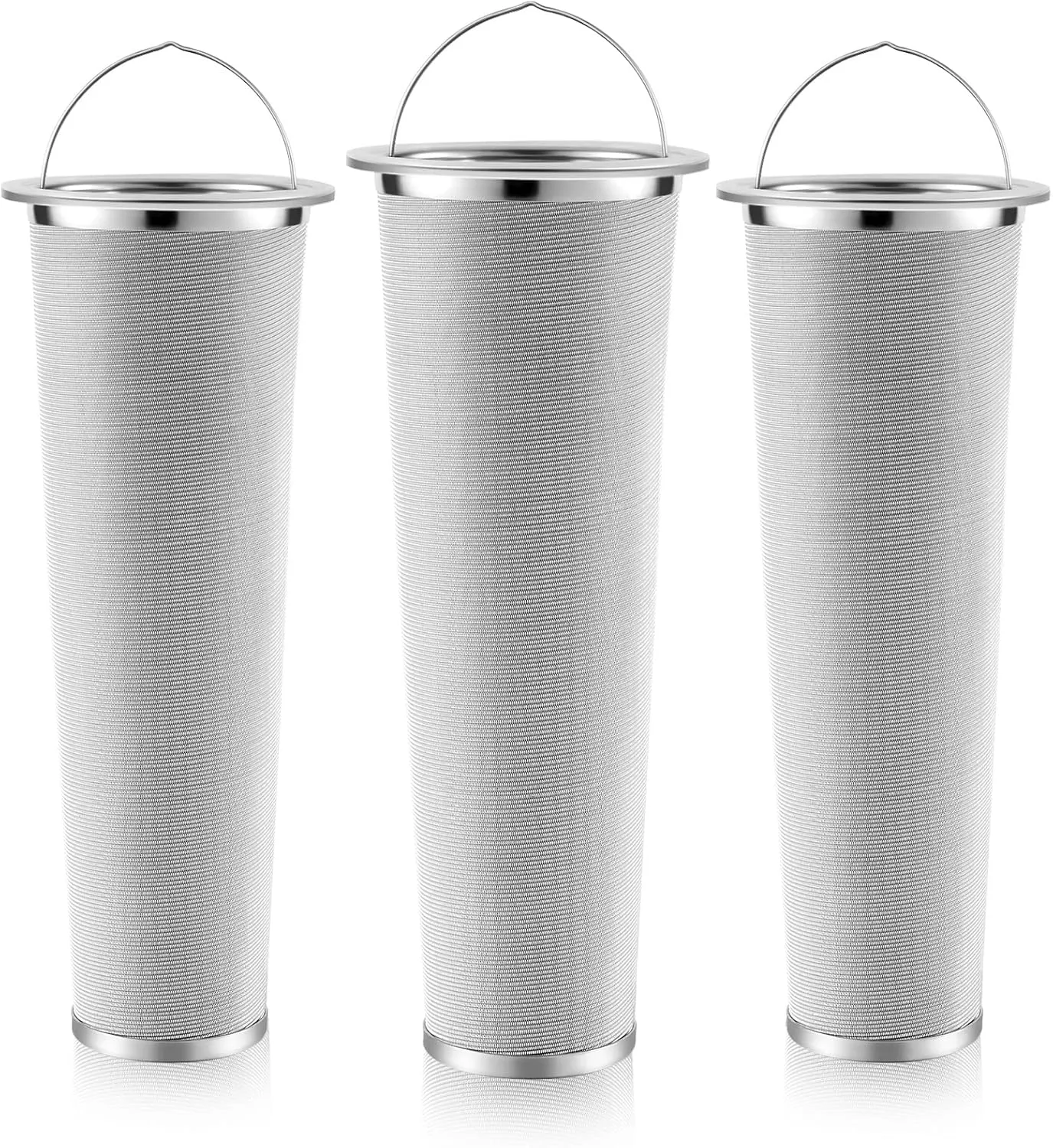 3 Pcs Cold Brew Coffee Filter With Handle - 2 Quart Mason Jar Stainless Steel Wide Mouth Filter - Tea Infuser Strainer Mesh for Cold Brew Maker, Mason Canning, Iced Tea
