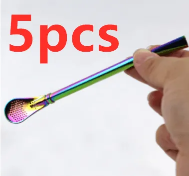 304 Stainless Steel Residue Filter Straws Spoon