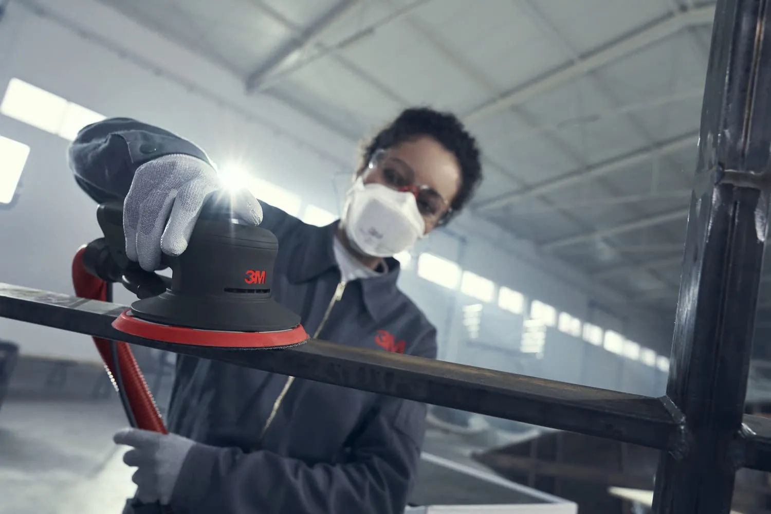 3M Random Orbital Sander, Xtract Pneumatic 88941, 5 in, with Central Vacuum Attachment, 3/32 in Orbit, Ergonomic and Lightweight ROS, .28 HP (209W) Motor