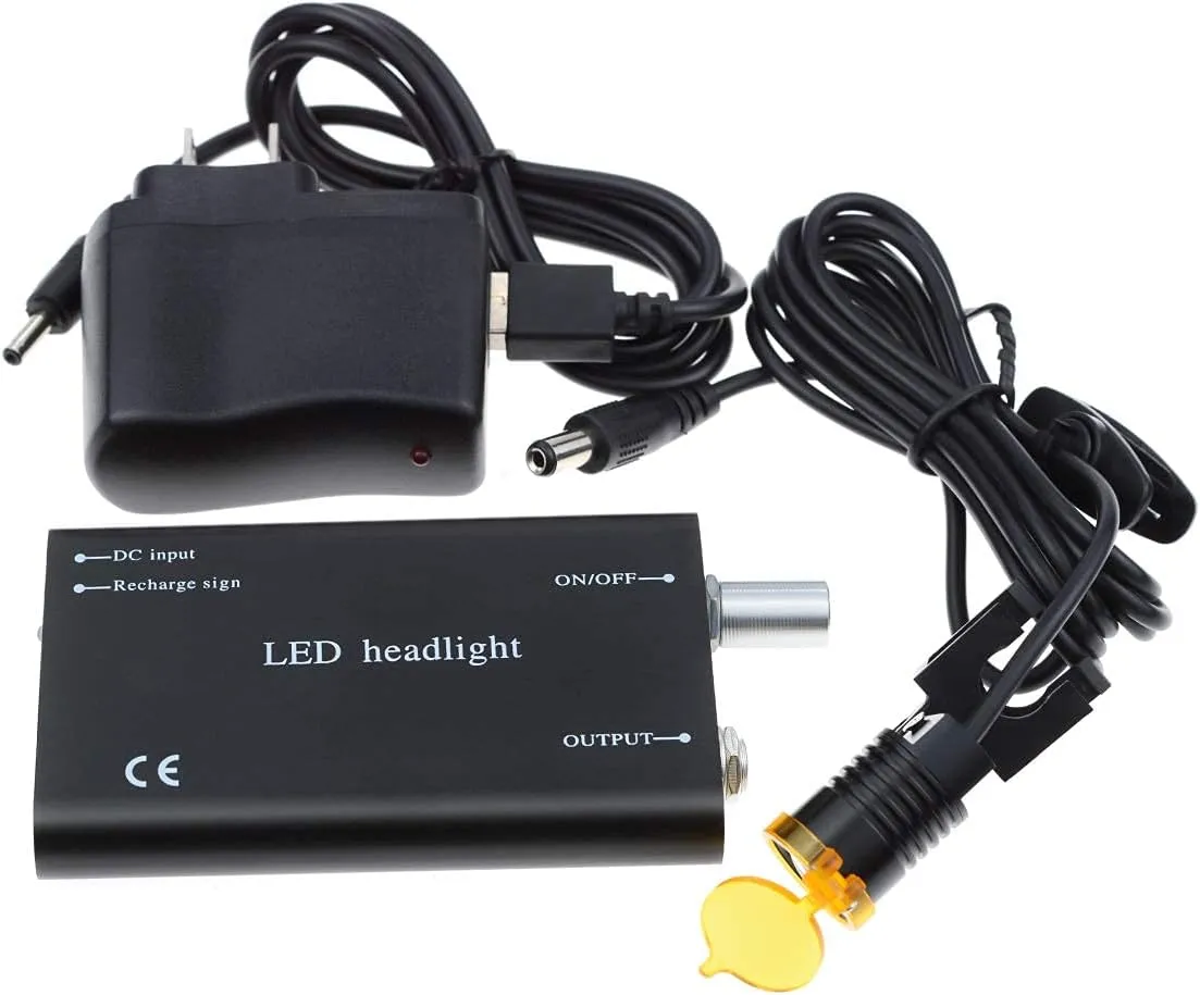 3W Portable LED Head Light Lamp for Surg~ical Medical Binocular Loupes with Filter (Black)