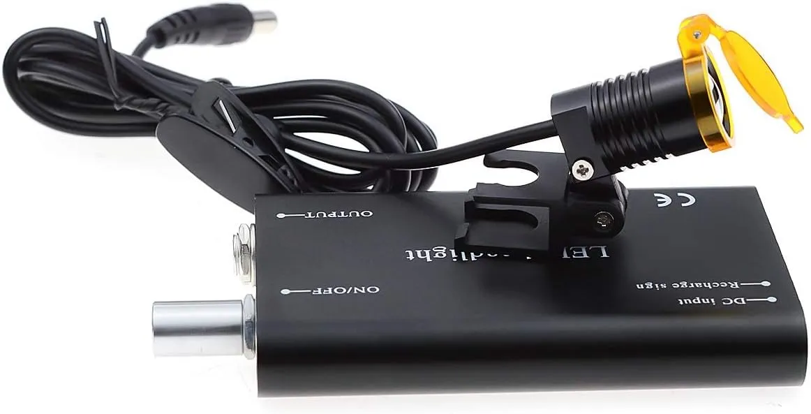 3W Portable LED Head Light Lamp for Surg~ical Medical Binocular Loupes with Filter (Black)
