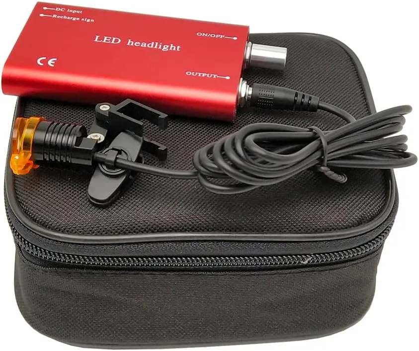 3W Portable LED Head Light Lamp for Surg~ical Medical Binocular Loupes with Filter (Red)