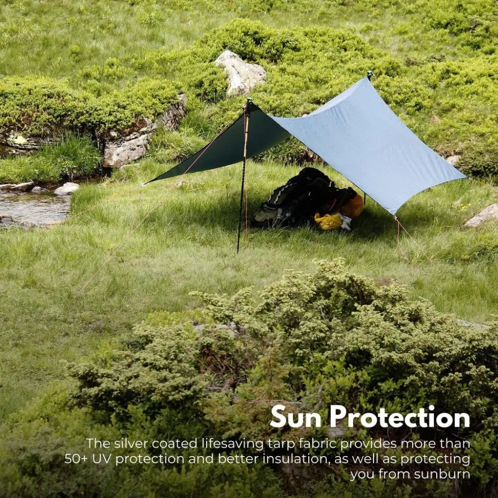 3X4m Large Waterproof Camping Tarp Tent (Forest Green)