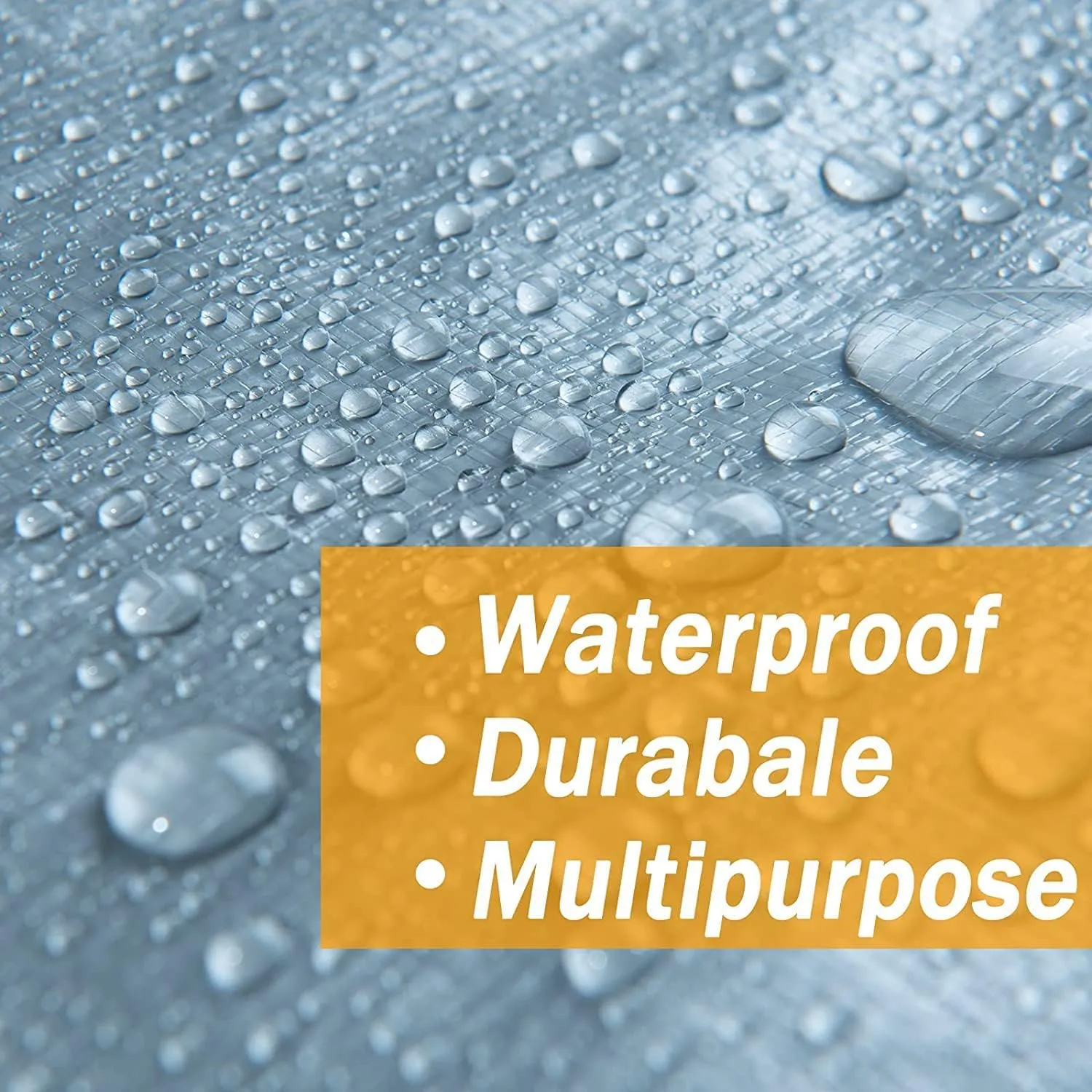 40x60 Heavy Duty Tarp Cove Multi Purpose Protective Cover - Durable, Waterproof, Weather Proof, Rip and Tear Resistant - Extra Thick 12 Mil Polyethylene, Siver/Black