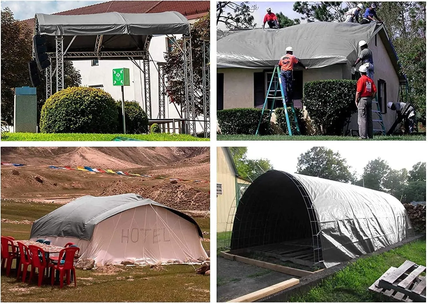 40x60 Heavy Duty Tarp Cove Multi Purpose Protective Cover - Durable, Waterproof, Weather Proof, Rip and Tear Resistant - Extra Thick 12 Mil Polyethylene, Siver/Black