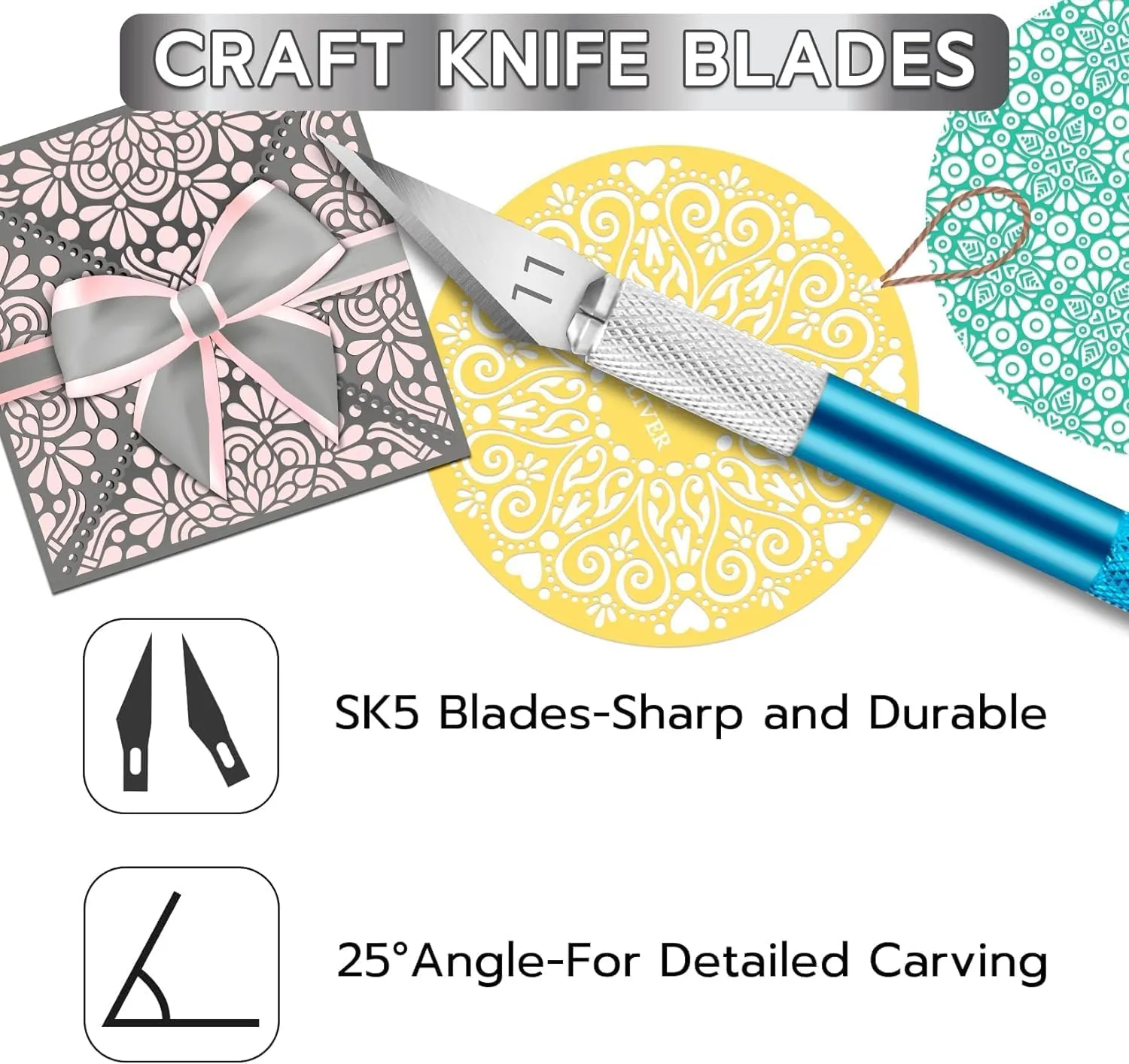 42 Pack Exacto Knife Set, Precision Craft Hobby Knife, Art Knife, Exacto Knives for Cutting, Carving, Trimming, Scrapbooking, DIY (Multicolor)