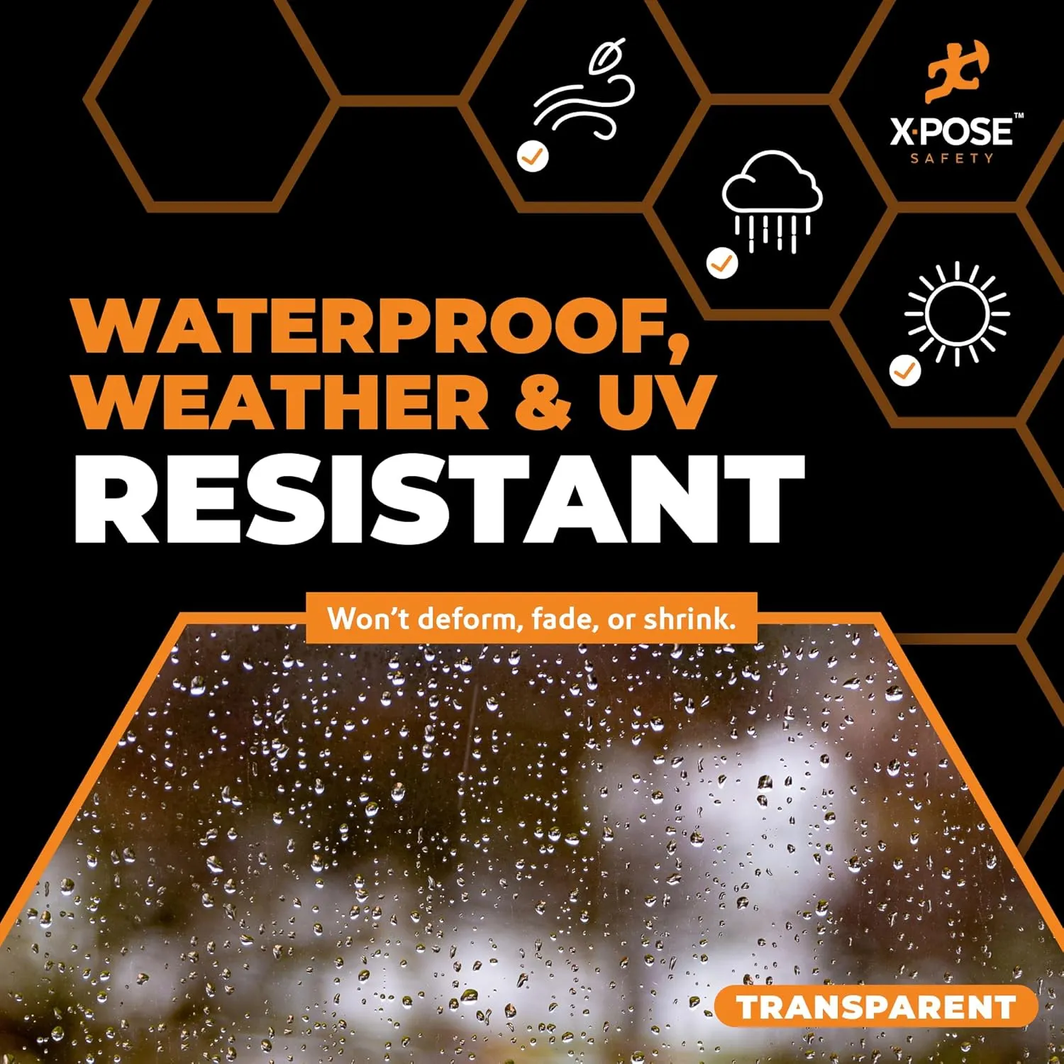 5' x 7' Clear Vinyl Tarp - 30 Mil Super Heavy Duty Transparent Waterproof PVC Tarpaulin with Brass Grommets - for Patio Enclosure, Temporary Wall, Camping, Tent Cover, Canopy - by Xpose Safety