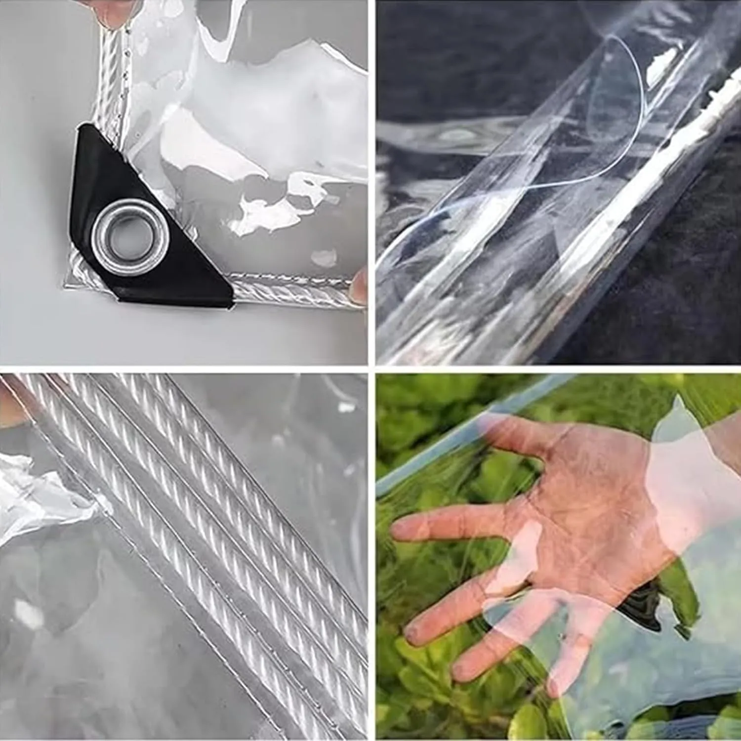 5' x 7' Clear Vinyl Tarp, PVC 14 Mil Tarpaulin, Clear Tarps with Grommets, Duty Heavy Tear Resistant Cover for Camping, Plants Greenhouse, Cars, Patio and Pavilion