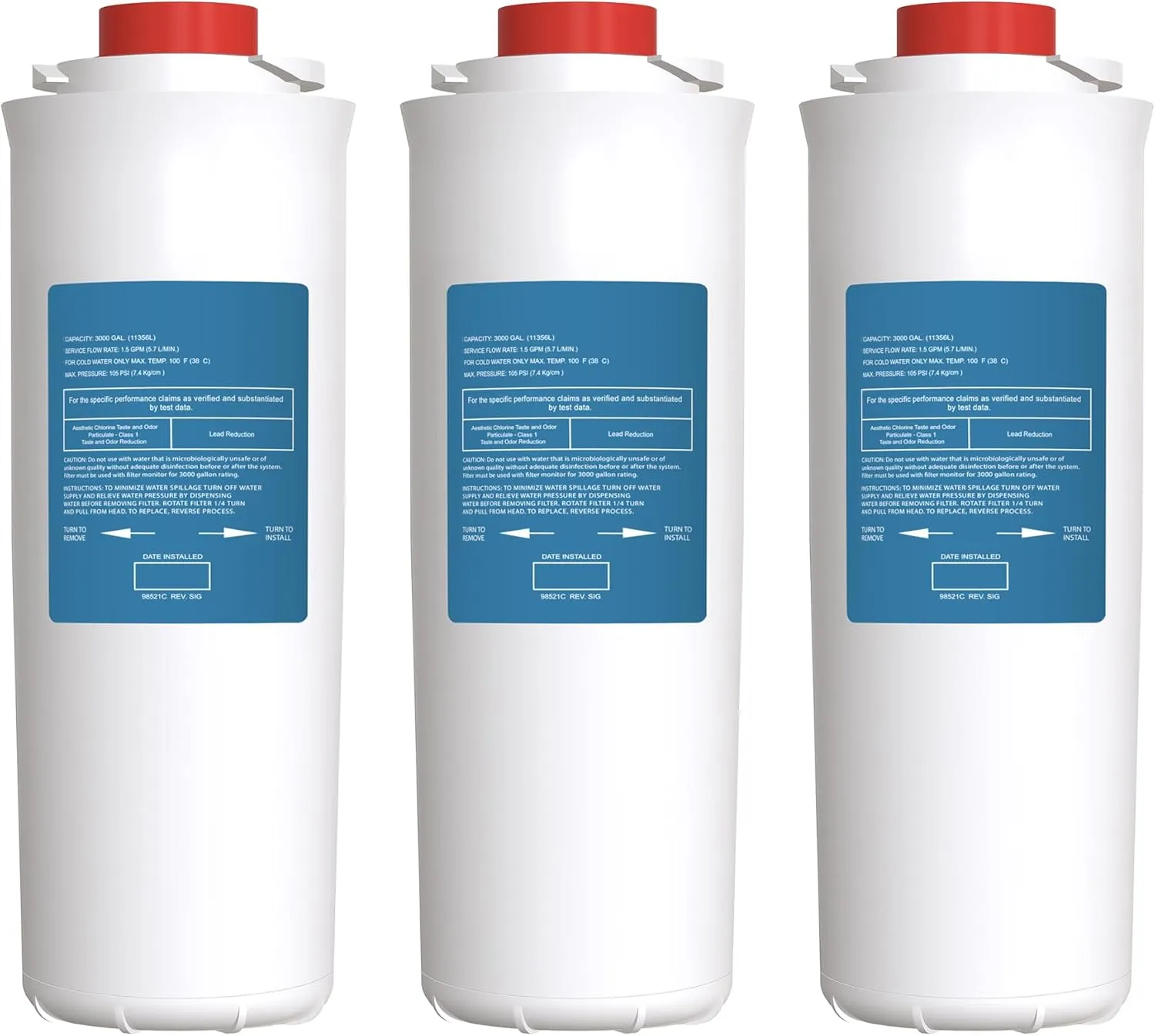 51300C Replacement Filters Compatible with Elkay 51300C EzH2O EWF3000 (No Chip - 3 Pack)