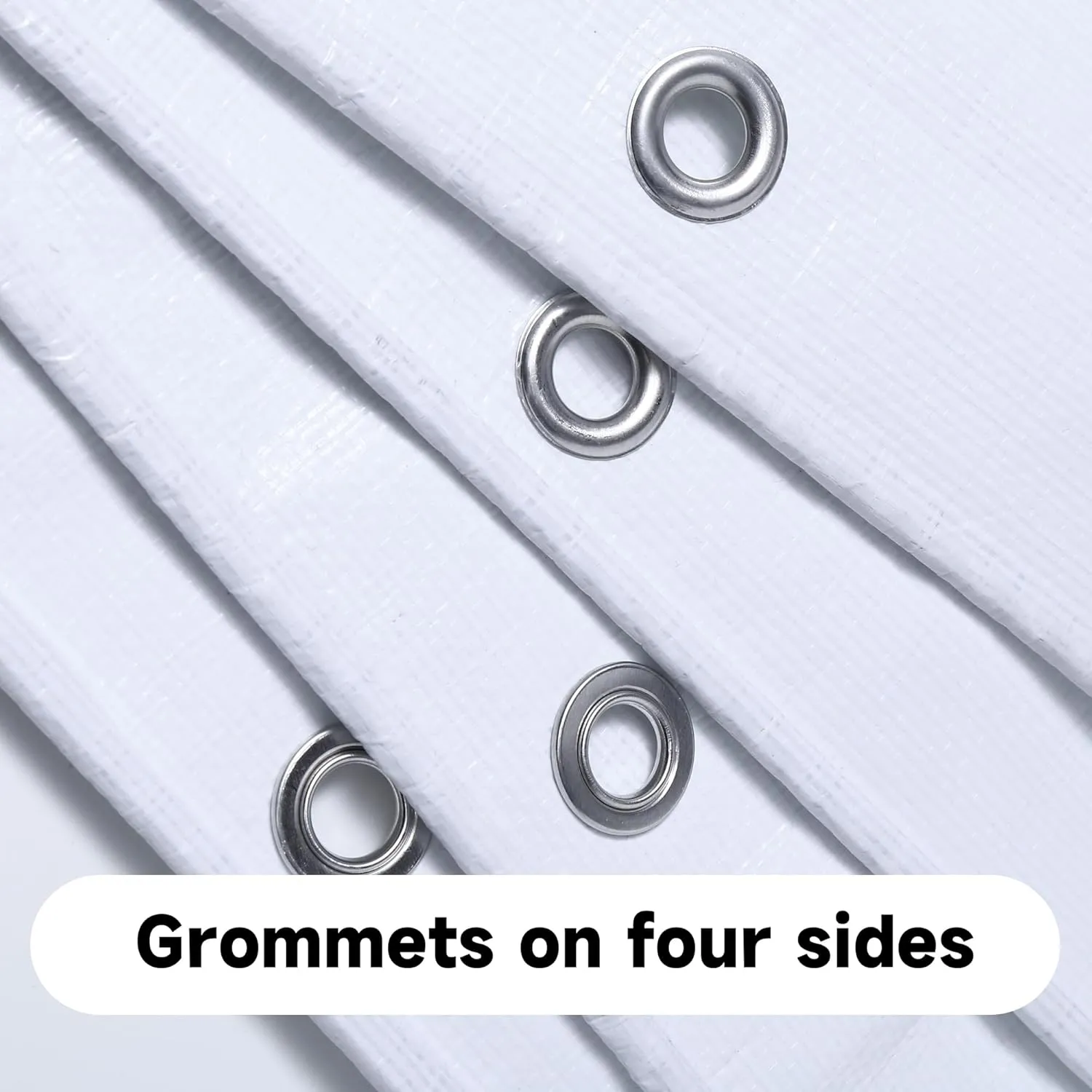 5Mil Tarps Heavy Duty Waterproof Durable Poly Tarp, with Grommets and Reinforced Edges Tarpaulin, Cover for Home/Car/Pool/Boat/Camping/Construction site, Full Size, White 18'x24'