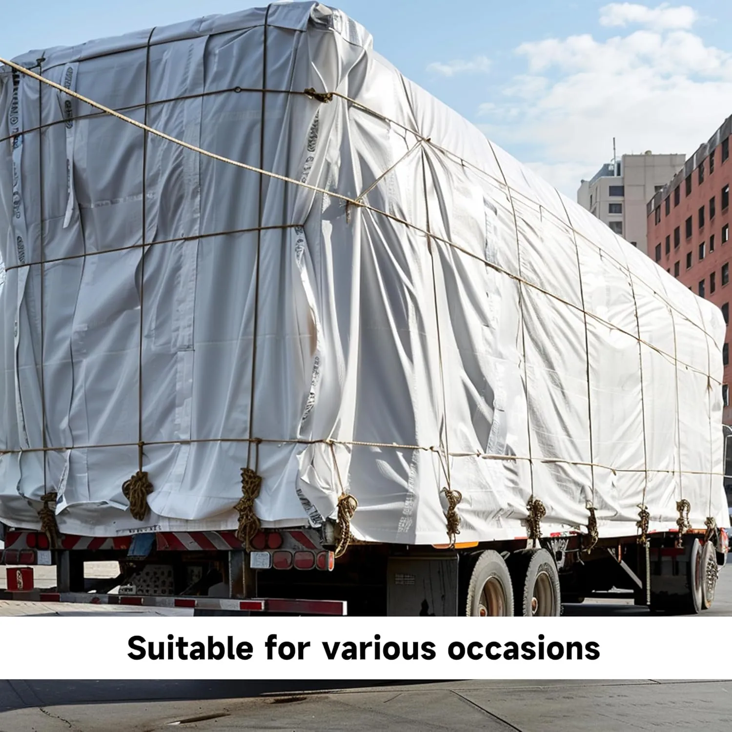 5Mil Tarps Heavy Duty Waterproof Durable Poly Tarp, with Grommets and Reinforced Edges Tarpaulin, Cover for Home/Car/Pool/Boat/Camping/Construction site, Full Size, White 18'x24'