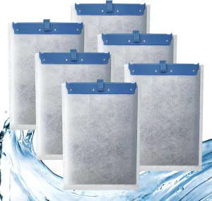 6 Pack Filter Cartridge Compatible with Whisper Bio-Bag Filters, Large Aquarium Filter Cartridges Compatible Replacement with Whisper Filters 20i,40i/IQ20,30,45,60/PF20,30,40,60 and ReptoFilter