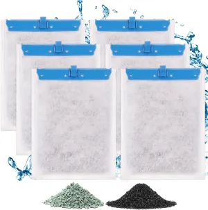 6 Pack Large Filter Cartridges Compatible with Tetra Whisper Bio-Bag Filters Replacement Filter Cartridges for Whisper Power Filters 20i/40i /IQ20/30/45/60 PF20/30/40/60(Ready to Use)
