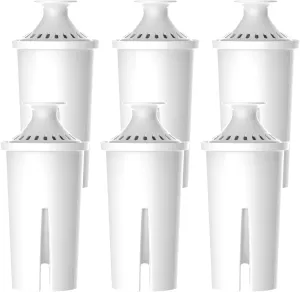 6 Packs Pitcher Water Filter, Replacement for Brita® classic 35557, OB03, Mavea® 107007, Brita® Pitchers Grand, Lake, Capri, Wave and More, NSF Certified, Waterspecialist