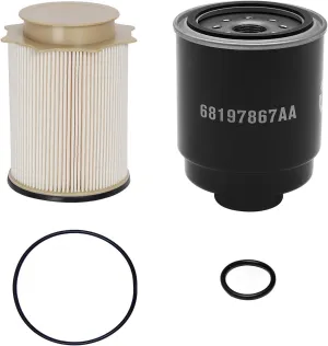 6.7L Cummins Fuel Filter Water Separator Set | Replacement for 2013-2018 Dodge Ram 2500 3500 4500 5500 6.7L Cummins Turbo Diesel Engines | Replaces# 68197867AA, 68157291AA