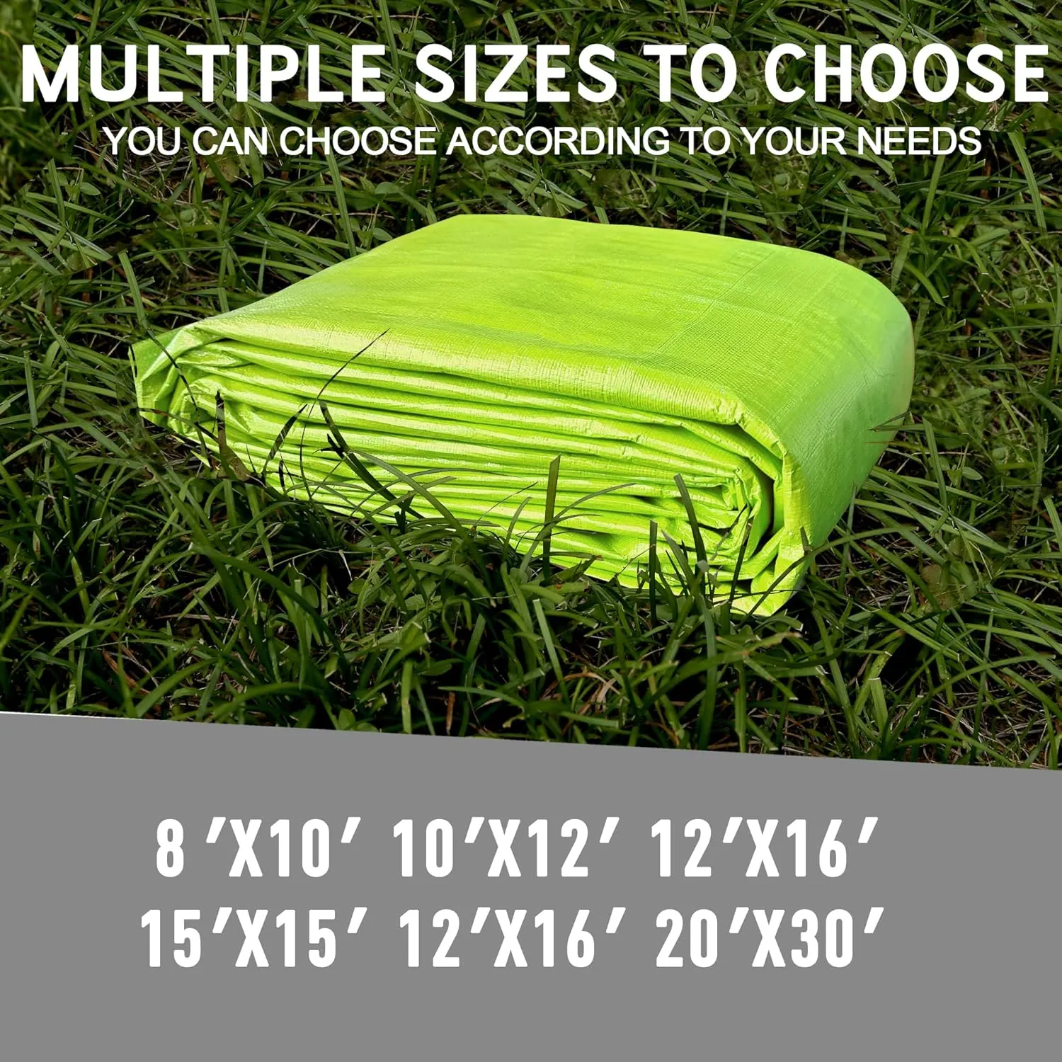 7 Mil Lime Green 10x12 Feet Tarp -Multifuctional Poly Tarp - Cover,Waterproof, UV Resistant, Weather Resistant